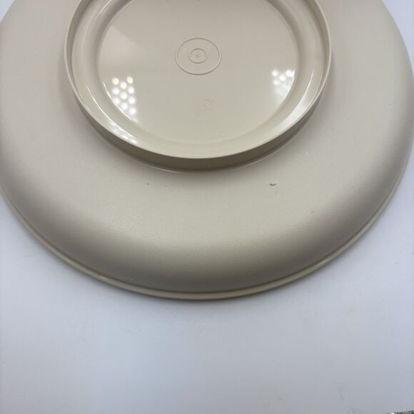 VTG Tupperware Mini Serve-It-All Tall Cake / Pedestal Server Almond Color - Picture 4 of 6